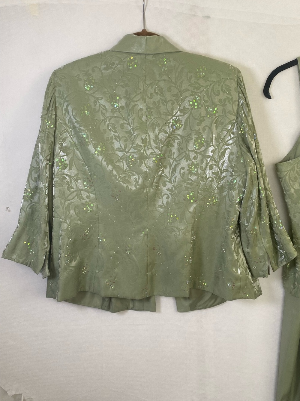 Alex Evenings Pale Green Sequin Two-Piece Maxi Dress with Jacket - Picture 2 of 11